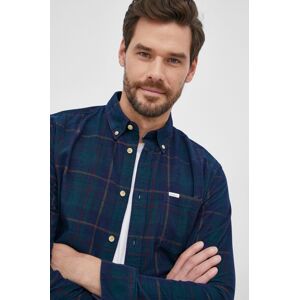 Manšestrová košile Pepe Jeans pánská, tmavomodrá barva, regular, s límečkem button-down