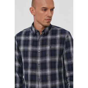 Košile AllSaints pánská, tmavomodrá barva, regular, s límečkem button-down