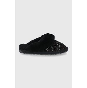 Semišové papuče Emu Australia černá barva