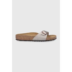 Kožené pantofle Birkenstock Madrid dámské, zlatá barva, 1020632.Taupe-Taupe