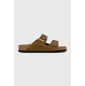 Kožené pantofle Birkenstock pánské, hnědá barva