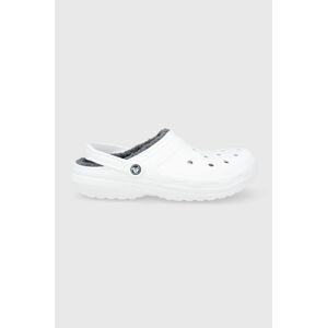 Pantofle Crocs CLASSIC 203591 bílá barva, SIC.LINED.CLOG.203591.M-ESPRESSO.W