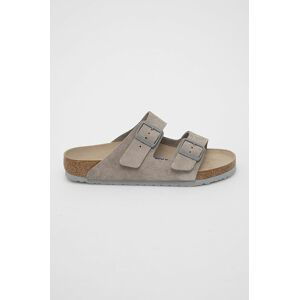 Semišové pantofle Birkenstock šedá barva