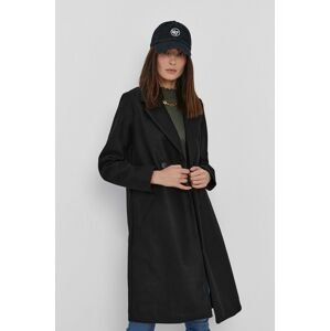 Kabát Vero Moda dámský, černá barva, přechodný, dvouřadový