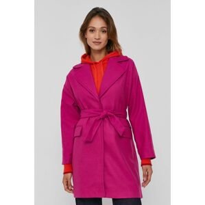 Kabát Desigual dámský, růžová barva, přechodný, oversize