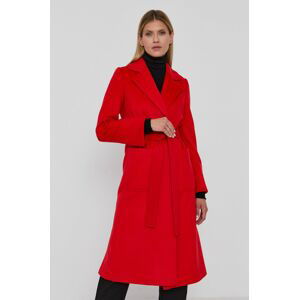 Kabát MAX&Co. dámský, červená barva, přechodný, bez zapínání