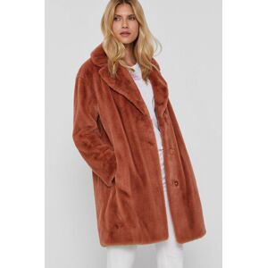 Kabát Twinset dámský, hnědá barva, přechodný, oversize