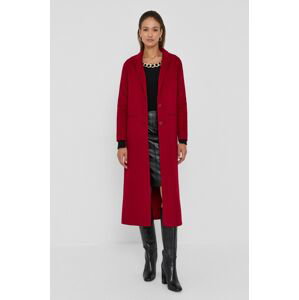 Kabát Twinset dámský, červená barva, přechodný