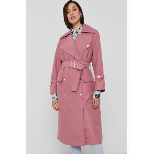 Kabát Armani Exchange dámský, růžová barva, přechodný, dvouřadový