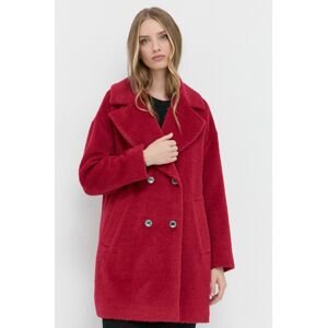 Kabát Pennyblack dámský, vínová barva, přechodný, dvouřadový