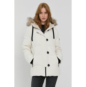 Péřová bunda Lauren Ralph Lauren dámská, krémová barva, zimní