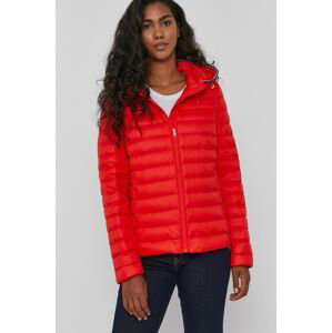 Péřová bunda Tommy Hilfiger dámská, oranžová barva, zimní