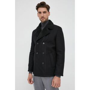 Kabát Hugo pánský, černá barva, zimní
