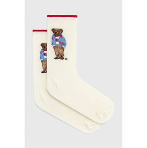 Ponožky Polo Ralph Lauren dámské, krémová barva