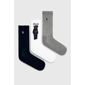 Ponožky Polo Ralph Lauren (3-pack) dámské, tmavomodrá barva