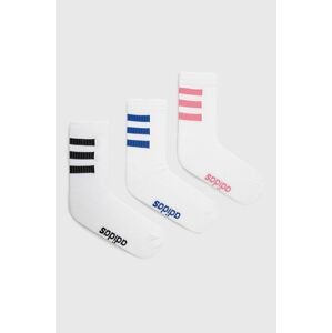 Ponožky adidas dámské, bílá barva