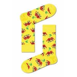 Ponožky Happy Socks Cherry Mates dámské, žlutá barva