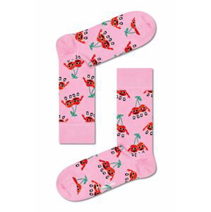 Ponožky Happy Socks Cherry Mates dámské, růžová barva