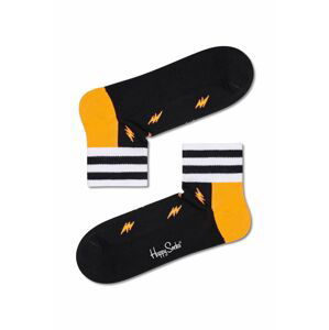 Ponožky Happy Socks Small Flash 1/4 Crew dámské, černá barva