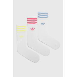 Ponožky adidas Originals (3-pack) dámské, bílá barva