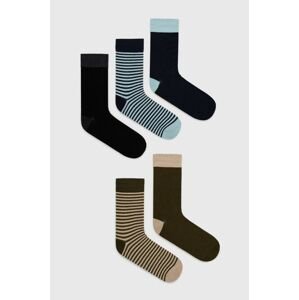 Ponožky Jack & Jones (5-pack) pánské, tmavomodrá barva