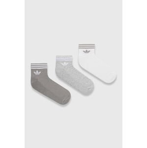 Ponožky adidas Originals (3-pack) pánské, šedá barva