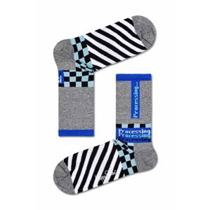 Ponožky Happy Socks Process 3/4 Crew pánské, šedá barva