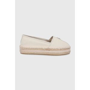 Espadrilky Tommy Hilfiger béžová barva, na platformě