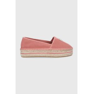 Espadrilky Tommy Hilfiger oranžová barva, na platformě