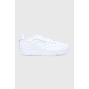 Kožené boty Reebok Classic Club C bílá barva, na plochém podpatku, GW0854.100006321