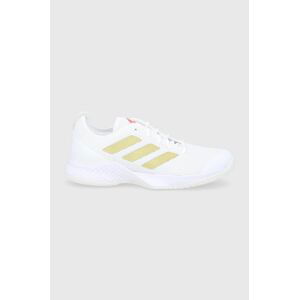 Boty adidas Performance H00942 bílá barva, na plochém podpatku