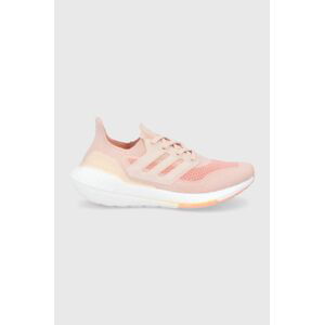 Boty adidas Performance Ultraboost 21 S23838 oranžová barva, na plochém podpatku