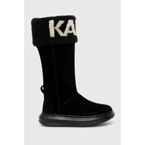 Semišové sněhule Karl Lagerfeld Kapri Kosi černá barva, KL44582
