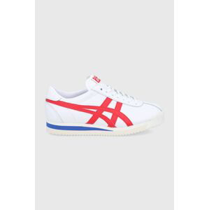 Kožené boty Asics Onitsuka Tiger bílá barva, na plochém podpatku