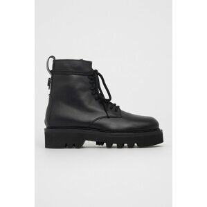 Farmářky Furla Rita Army Boot dámské, černá barva, na plochém podpatku