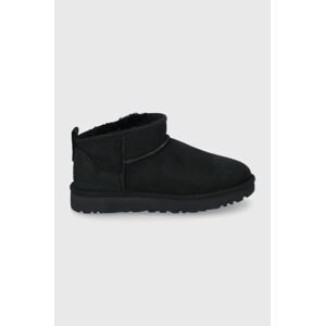 Semišové sněhule UGG Classic Ultra Mini černá barva, 1116109.BLK