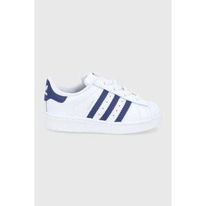 Dětské kožené boty adidas Originals Superstar bílá barva