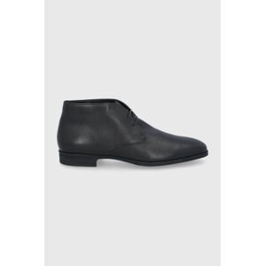 Kožené boty Boss Kensington pánské, černá barva, 50440112