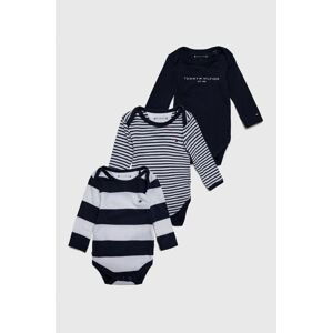 Kojenecký overal Tommy Hilfiger (3-pack) tmavomodrá barva