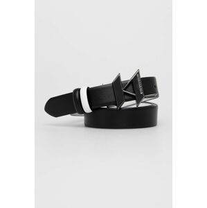 Oboustranný kožený pásek Karl Lagerfeld dámský, černá barva