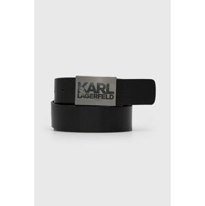 Kožený pásek Karl Lagerfeld pánský, černá barva