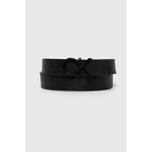 Kožený pásek Calvin Klein pánský, černá barva