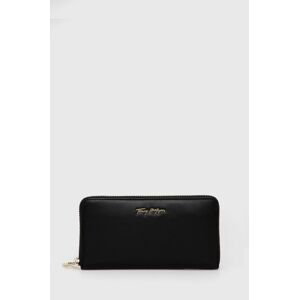 Kožená peněženka Tommy Hilfiger dámská, černá barva
