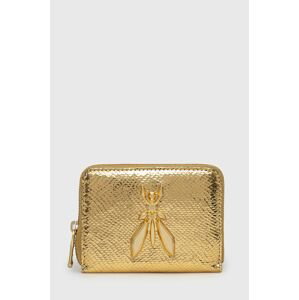 Kožená peněženka Patrizia Pepe dámská, zlatá barva
