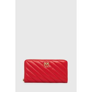 Kožená peněženka Pinko dámská, červená barva
