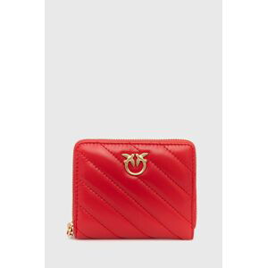 Kožená peněženka Pinko dámská, červená barva