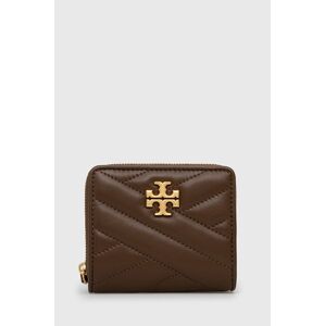 Kožená peněženka Tory Burch dámská, hnědá barva