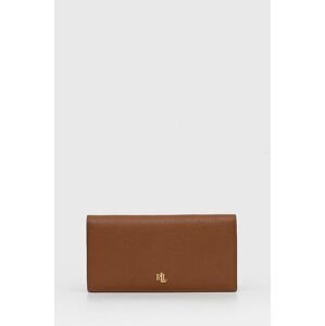 Kožená peněženka Lauren Ralph Lauren dámská, hnědá barva