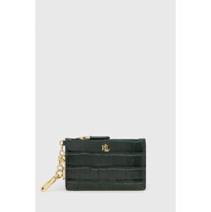 Kožená peněženka Lauren Ralph Lauren dámská, zelená barva