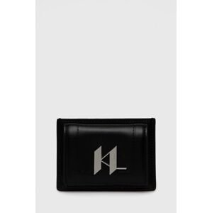 Kožená peněženka Karl Lagerfeld dámská, černá barva